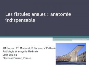 Les fistules anales anatomie indispensable JM Garcier PF