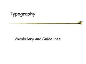 Typography vocabulary