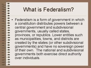 Advantages of federalism