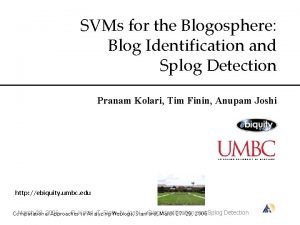 SVMs for the Blogosphere Blog Identification and Splog