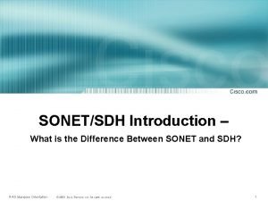 Sonet/sdh introduction