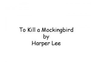 To kill a mockingbird index