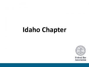 Idaho Chapter FBA Mission Statement The mission of