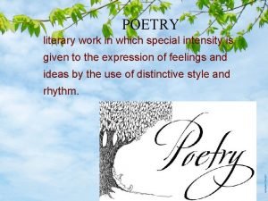 A literary work in which special intensity is