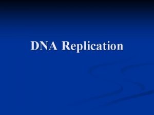 DNA Replication DNA by Watson Crick Franklin When