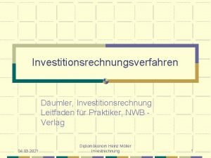 Investitionsrechnungsverfahren Dumler Investitionsrechnung Leitfaden fr Praktiker NWB Verlag