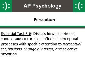 Perceptual set ap psychology