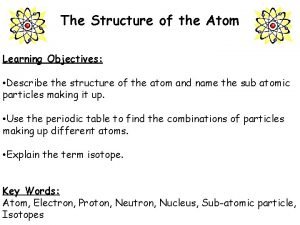 Describe the structure of an atom?