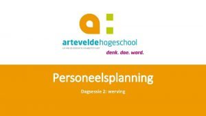 Personeelsplanning Dagsessie 2 werving Examenvragen Wat zijn de