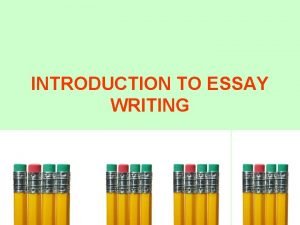 How to write an essay introduction