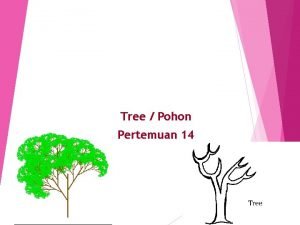 Tree Pohon Pertemuan 14 Outline 1 Apakah Tree