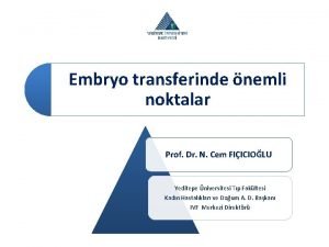 Embryo transferinde nemli noktalar Prof Dr N Cem