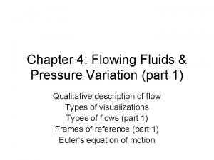 Chapter 4 Flowing Fluids Pressure Variation part 1