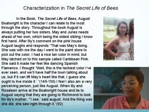 Secret life of bees characterization