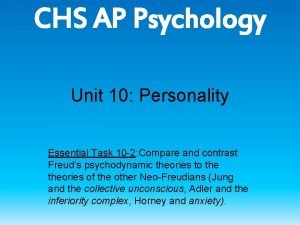 CHS AP Psychology Unit 10 Personality Essential Task