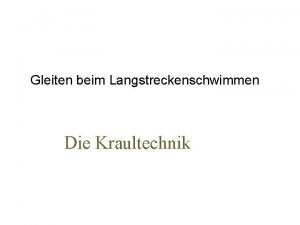 Langstreckenschwimmen technik