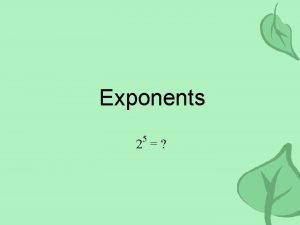 Exponents vocabulary