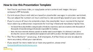How to Use this Presentation Template Feel free
