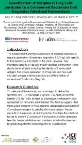 Specification of Peripheral Treg Cells particular to a