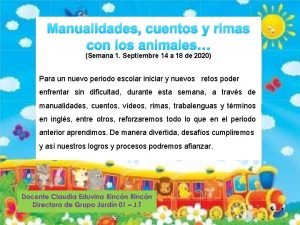 Manualidades cuentos y rimas con los animales Semana