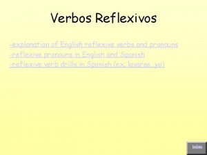 Los verbos reflexivos in english