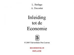 L Berlage A Decoster Inleiding tot de Economie