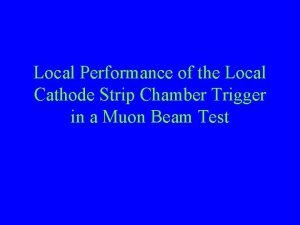 Local Performance of the Local Cathode Strip Chamber