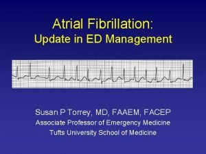 Atrial Fibrillation Update in ED Management Susan P