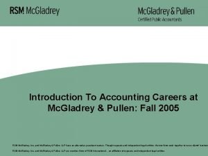 Introduction To Accounting Careers at Mc Gladrey Pullen