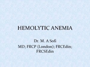 Hemolytic anemia symptoms