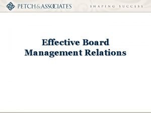 Board management relations