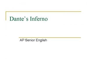 Dantes Inferno AP Senior English Who was Dante