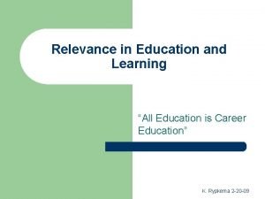 Relevance in education