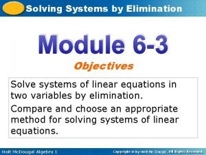 Steps to solve system of equations