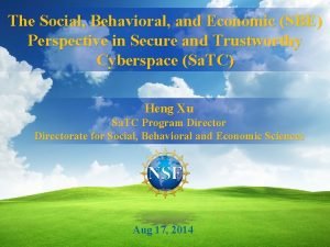The Social Behavioral and Economic SBE Perspective in