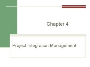 Project integration management example