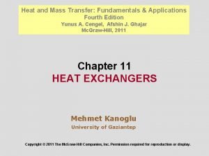 Heat and Mass Transfer Fundamentals Applications Fourth Edition