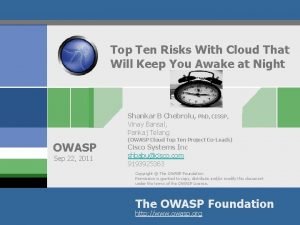 Top Ten Risks With Cloud That Will Keep