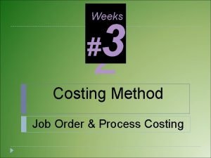Job order cost flow