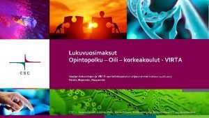 Lukuvuosimaksut Opintopolku Oili korkeakoulut VIRTA Oppijan tietovirtojen ja