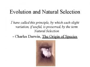 Criteria for natural selection