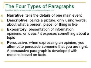 Four types of paragraphs