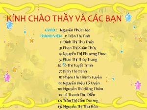 KNH CHO THY V CC BN GVHD Nguyn