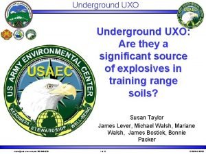Underground UXO Are they a significant source of