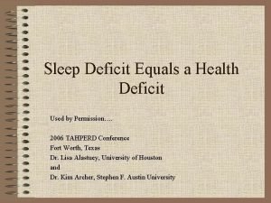 Health deficit meaning