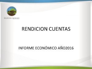 RENDICION CUENTAS INFORME ECONMICO AO 2016 INGRESOS RUBRO