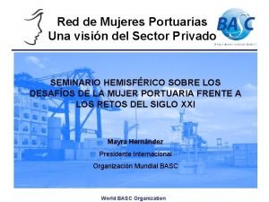 Red de Mujeres Portuarias Una visin del Sector