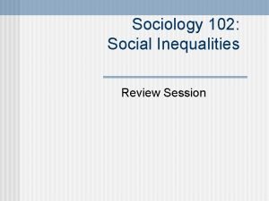 Sociology 102 Social Inequalities Review Session Contact Information