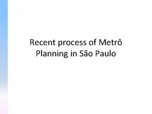 Planejamento metro sp