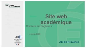 Site web acadmique Sciences de lingnieur Armand BAZIN